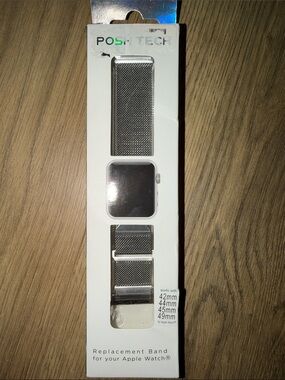 Posh Tech Silver Stainless Steel Replacement Band for Apple Watch